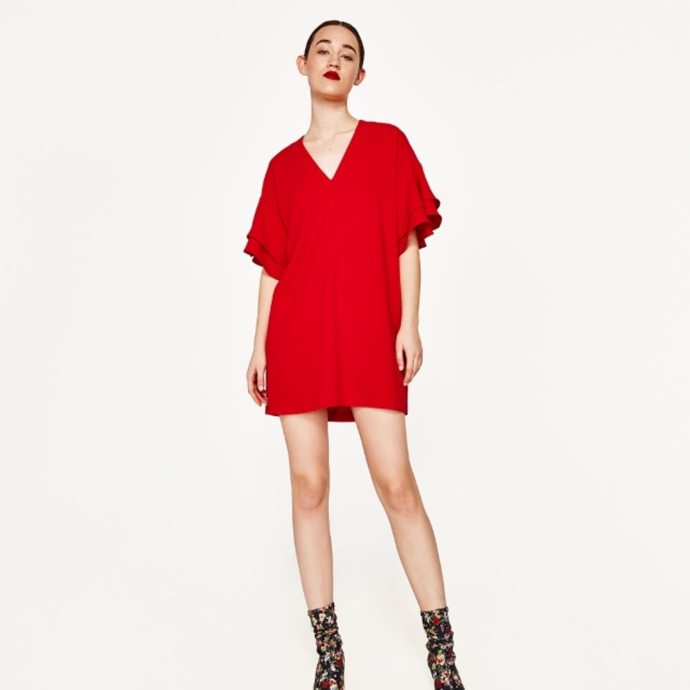 Ruffle Sleeve Party Dress